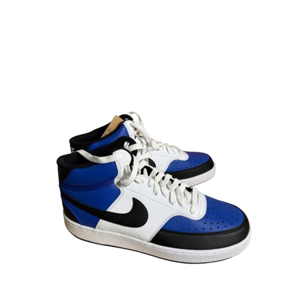 NEW Nike Court Vision Mid NN Mens 9 Sneakers Game Royal Black White‎ FQ8740-480 - Picture 8 of 14